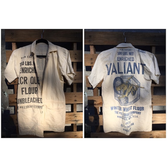 Ultra Rare 1950’s Vintage Flour Sack Short Sleeve