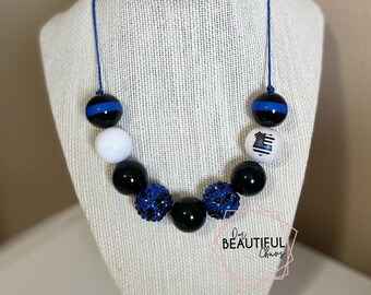 Back the Blue, Thin Blue Line, Bubblegum Necklace