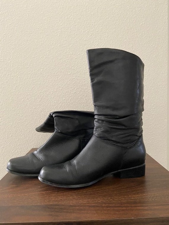Black Mid Calf Boots | Etsy