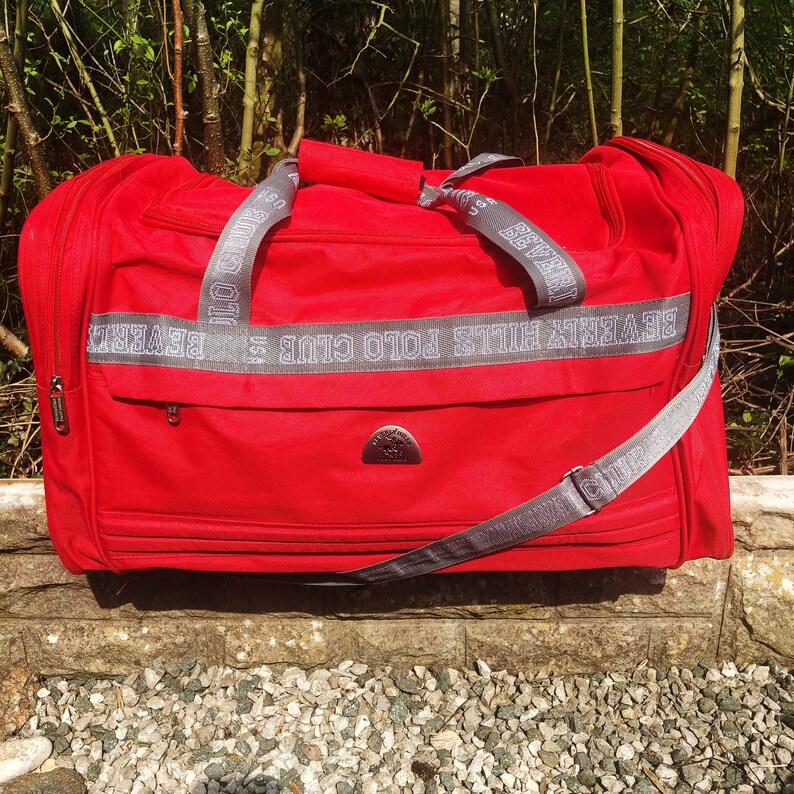 Beverly Hills Polo Club Red Duffle Sports Bag Etsy