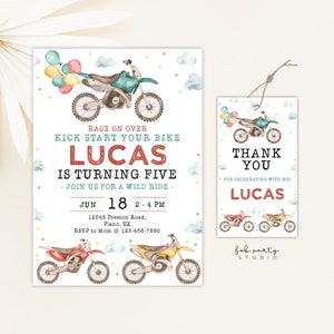 Editable Dirt Bike Birthday Invitation, Motocross Party Printable, Boys ...