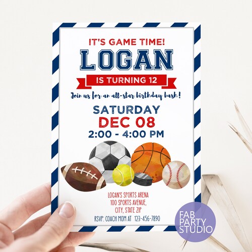 Baseball Birthday Invitation Baseball Invitation Baseball Etsy
