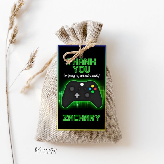 Gamer Birthday Party Favor Tag Template Online Gaming Loot 