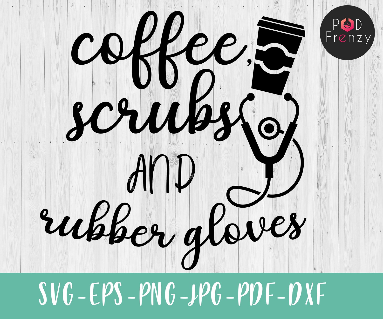 Coffee Scrubs and Rubber Gloves Svg Silhouette Cutting File - Etsy
