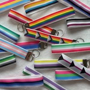 Pulseras con bandera del orgullo LGBTQIA+ para llaves / Gay Lesbianas Transgénero Asexuales Bisexuales No binarios Pansexuales Aromáticos Género fluido Género queer