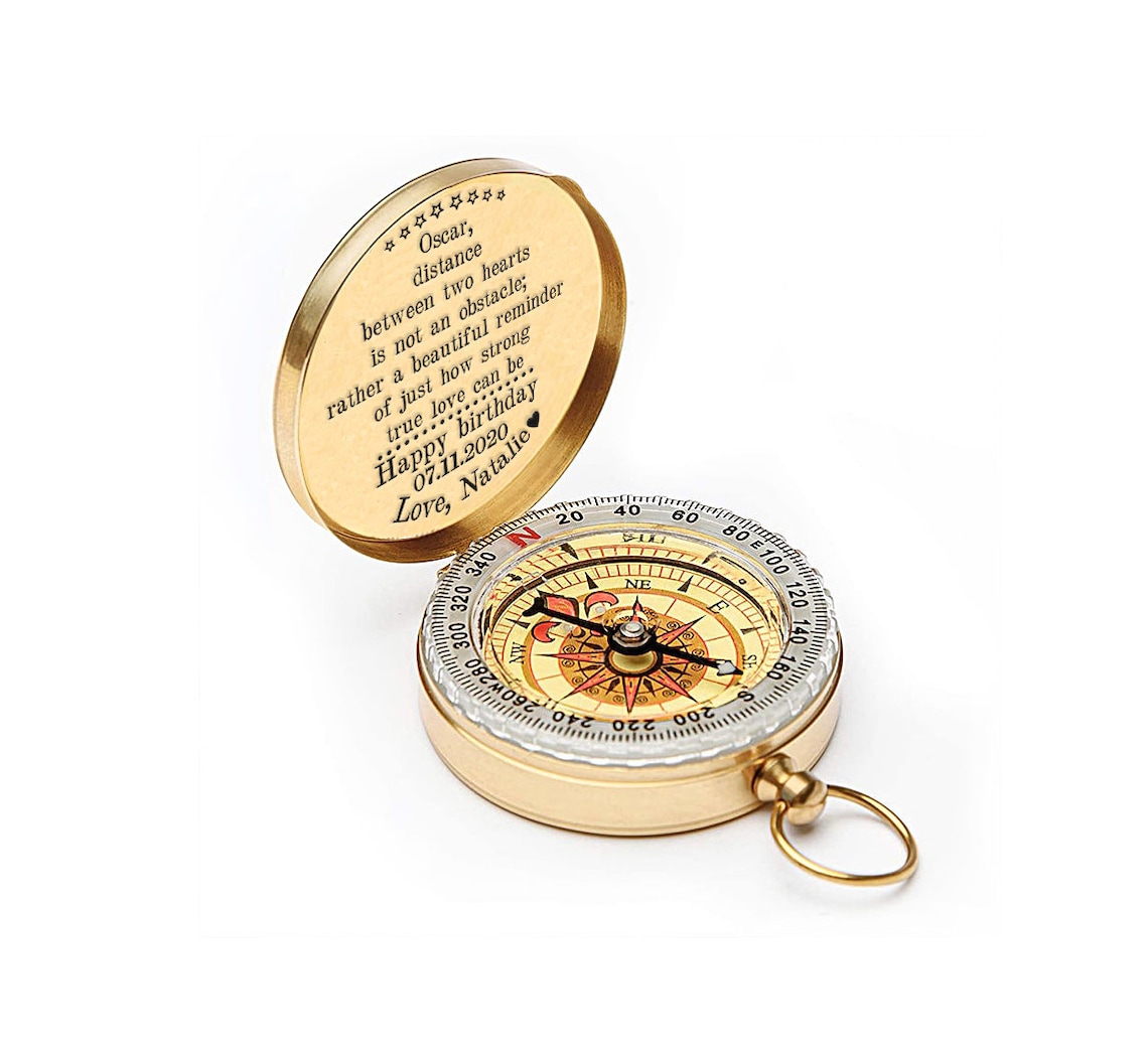 Personalized Engraved Compass for Husband Anniversary Gift Etsy