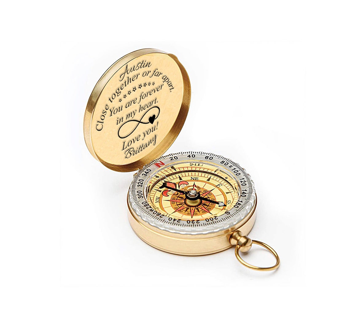 Custom Gift For Men Engraved Compass Working Compass Etsy