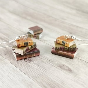 Ohrring/Ohrschmuck 6 Varianten/Mini Buchstapel /Buch Schmuck/Kawai/Hängeohrringe/Buchfreund/Tiny/Mini/Papier Schmuck/Buch Ohrring/Geschenk