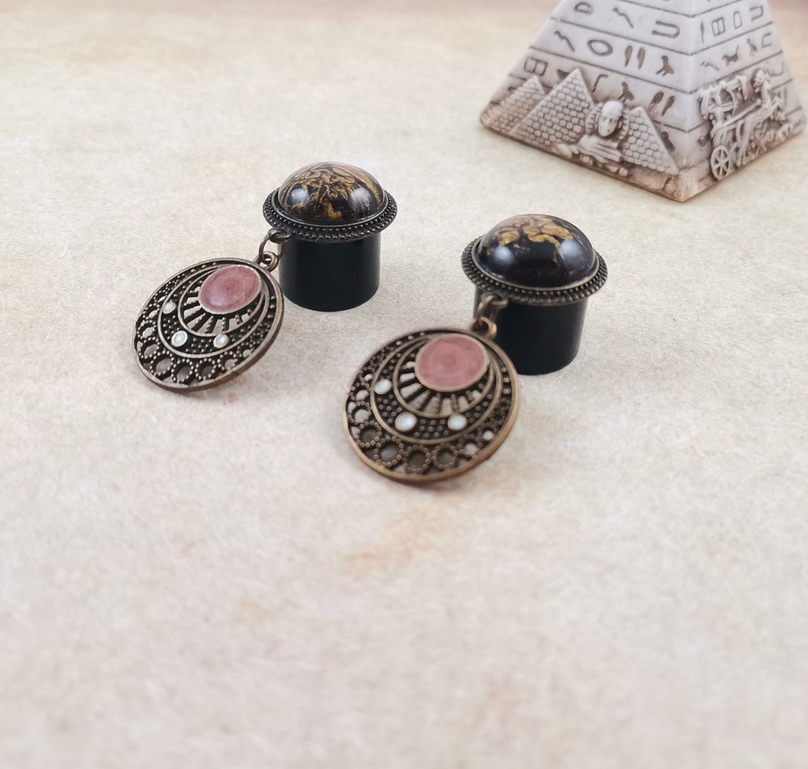 2 pcs/ Egypt Hathor Plugs / Acrylic Dangle Plugs/ Etsy
