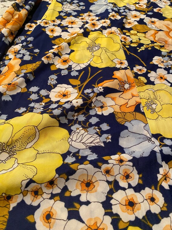 Vintage Handmade Blue and Yellow Floral Dress - image 3