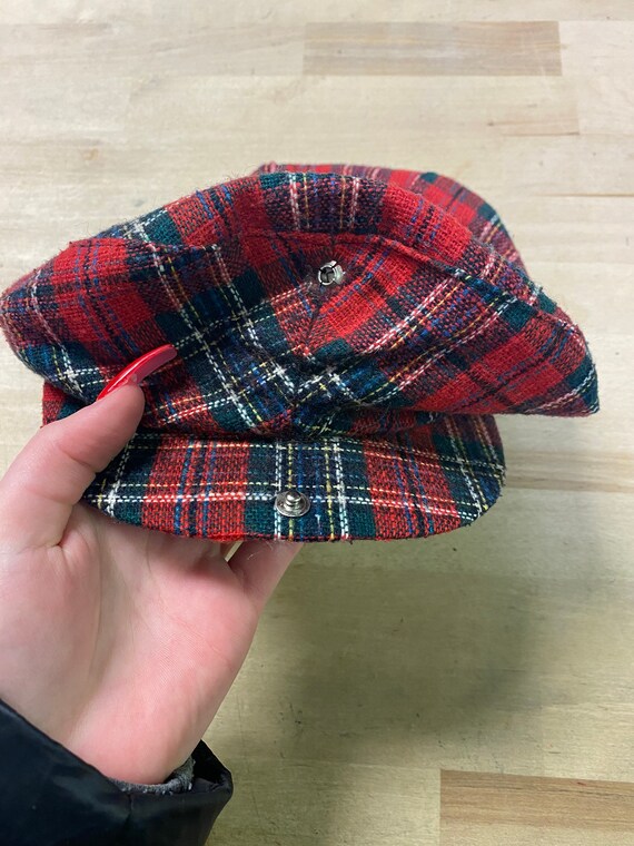 Vintage Red Plaid Beret