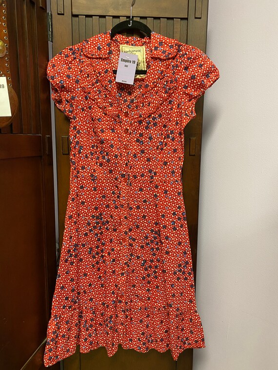 Salt & Pepper Red and Blue Flowered Dress