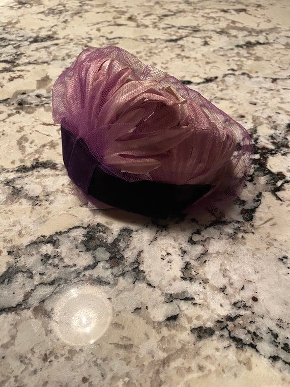 Vintage Purple Netted Headband - image 3