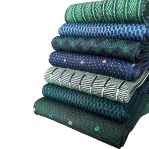 POPULAR! Green and Navy Blue Socks Bundle for Men | Socks Pack | 7 Pairs of Dress Socks for Men | Groomsmen Socks