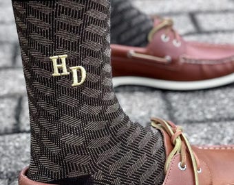 Personalized Bamboo Dress Socks: Embroidered Groomsmen Gift
