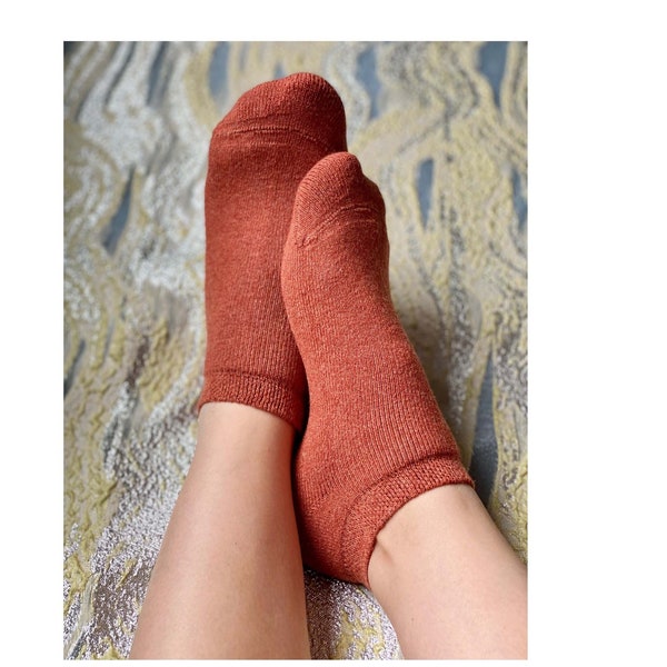 Women's Wool & Towel Ankle Socks | Cozy Socks | Towel Socks | Soft Socks