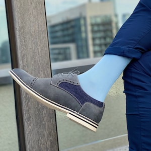 Men&#39;s Dusty Blue Dress Socks | High Quality Cotton Socks | Four Seasons Socks | Light Blue Socks |
