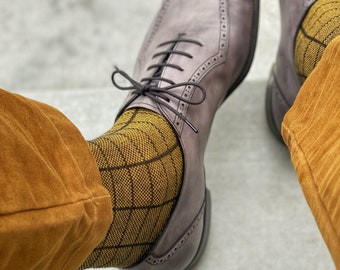 NEW! Men's Bamboo Dress Socks | Yellow Dress Socks for Men| Colorful Dress Socks for Men | Red Dress Socks