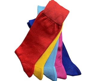 Discounted Price for 5 Pairs of Men's Dress Socks | Pack of Five Pairs | Colored Socks Pack | Dress Socks Gift Set | Groomsmen Socks