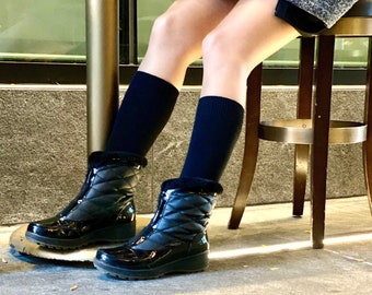 Knee-high Wool Socks For Women (Classic Colour):  Personalized Embroidered Option