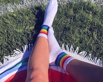 Women’s Rainbow Ankle Socks | Novelty Socks | Pride Socks |