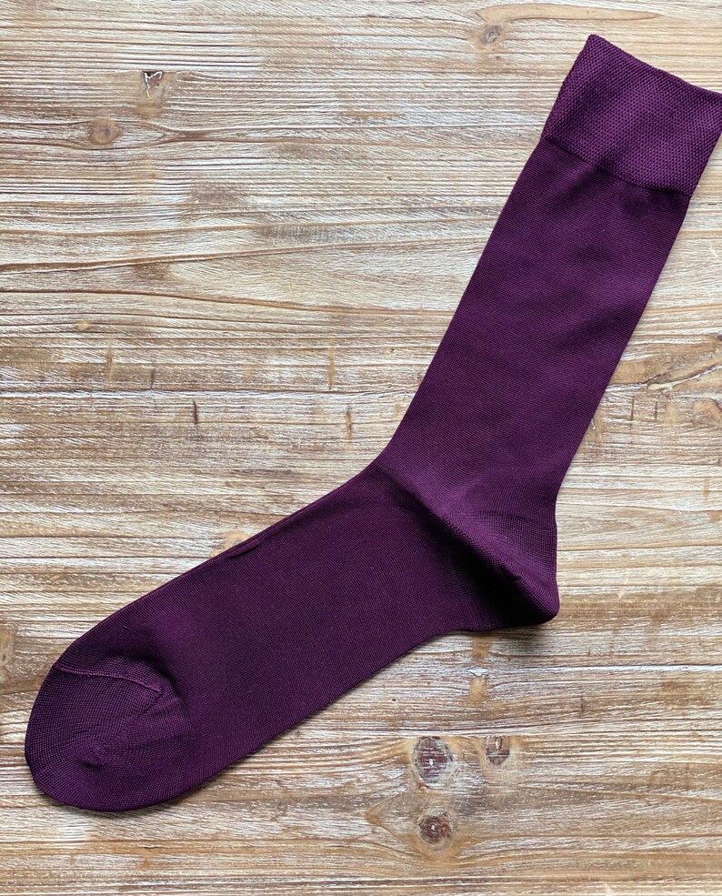 Men's Burgundy Dress Socks Luxurious Burgundy Mercerized Etsy