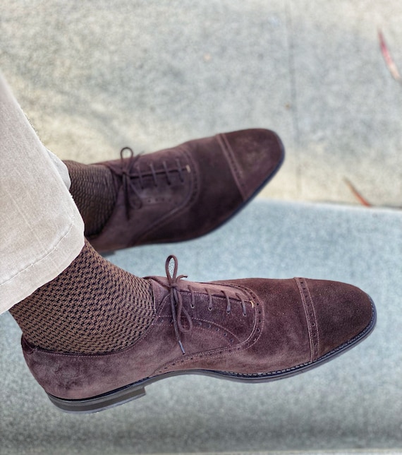 mens dark brown dress socks Espresso Solid