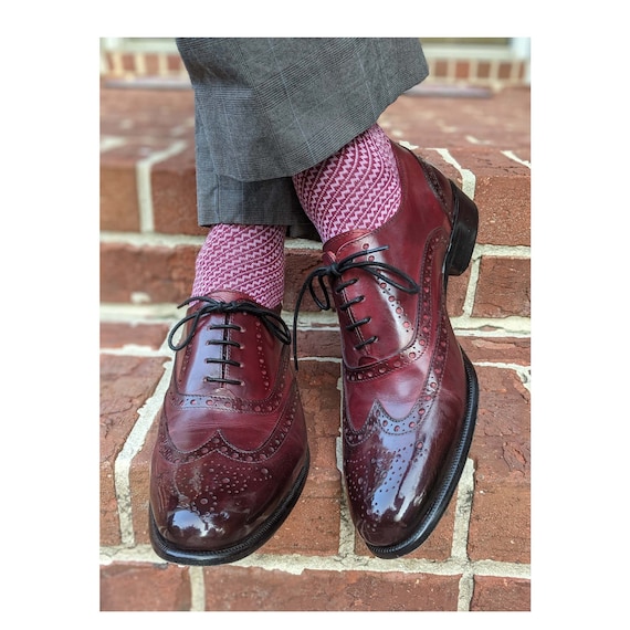 Men's Zig Zag Mercerized Cotton Dress Socks: Burgundy, Navy, Brown - Etsy Men's Zig Zag Mercerized Cotton Dress Socks: Burgundy, Navy, Brown - Etsy
