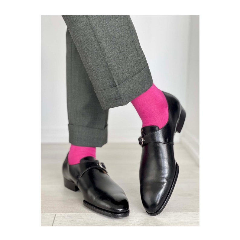 Men's Colorful Dress Socks Pink Socks Cotton Socks Orange Socks Purple Socks Dusty Rose Socks Fuchsia