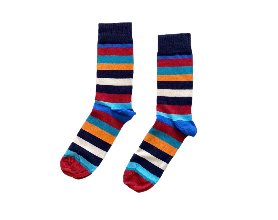 Men's Multi Striped Dress Socks Casual Striped Socks for Etsy Canada