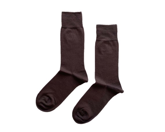 dark brown dress socks Brown Cotton Mid Calf Dress Socks