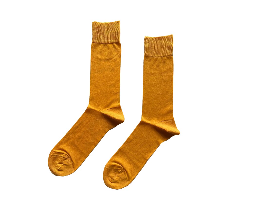 Men's Yellow Dress Socks Men's Yellow Socks Colored Dress Socks Men's