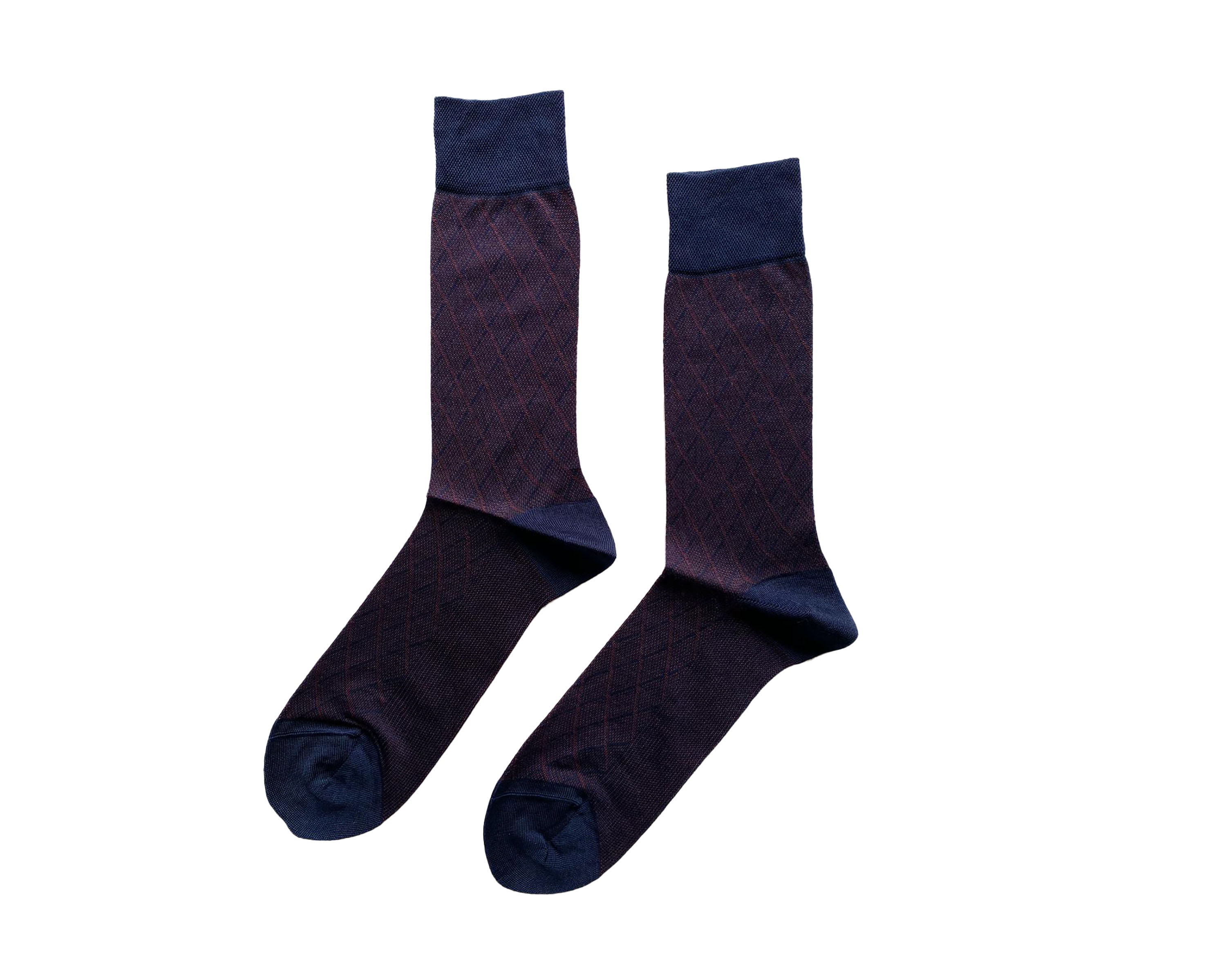 Men's Patterned Dress Socks Burgundy and Navy Blue Etsy