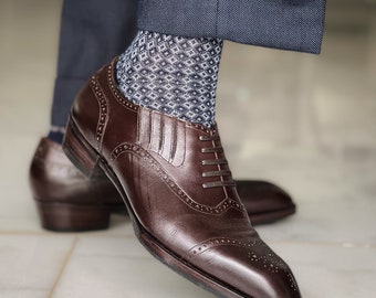 POPULAR! Men's Patterned Dress Socks | Men's Luxury Socks | Men's Purple Dress Socks | Men's Brown Dress Socks | Thin Dress Socks