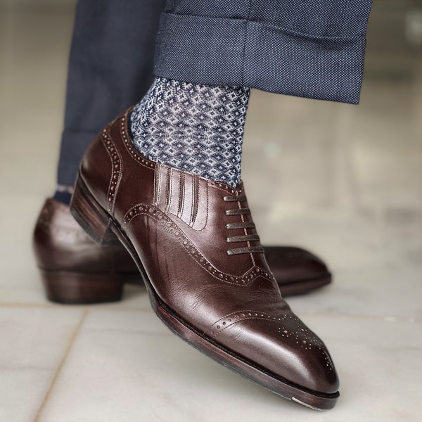 POPULAR! Men's Patterned Dress Socks | Men's Luxury Socks | Men's Purple Dress Socks | Men's Brown Dress Socks | Thin Dress Socks