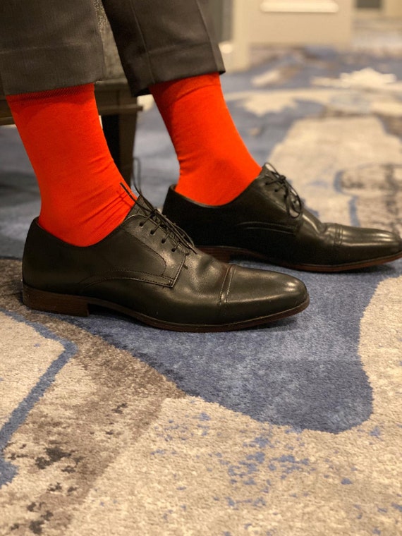 Calcetines de vestir rojos para hombre / Chaussettes Rouge / Calcetines de  vestir de algodón mercerizado -  México