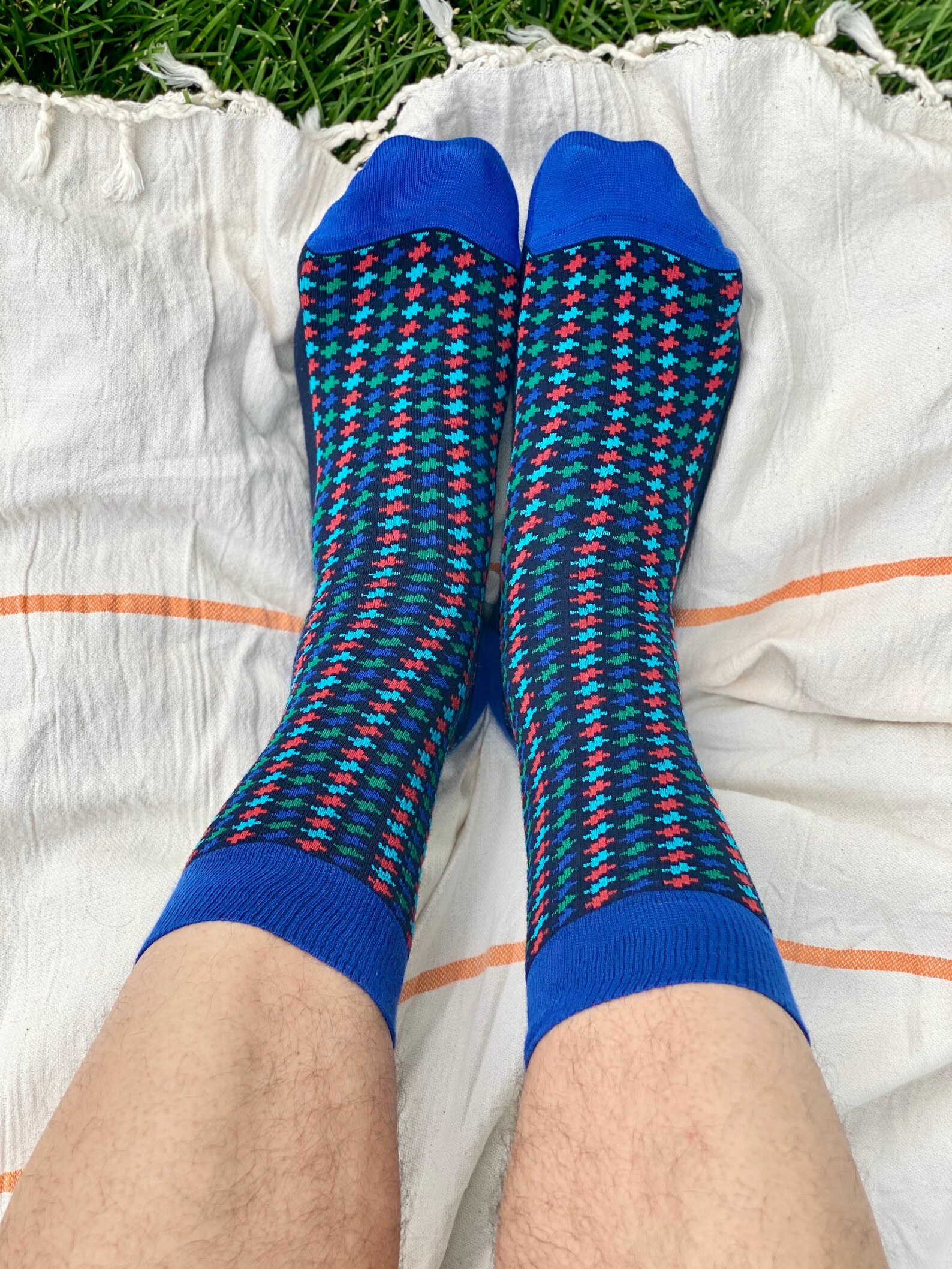 Men's Colorful Houndstooth Socks Men's Dress Socks Etsy
