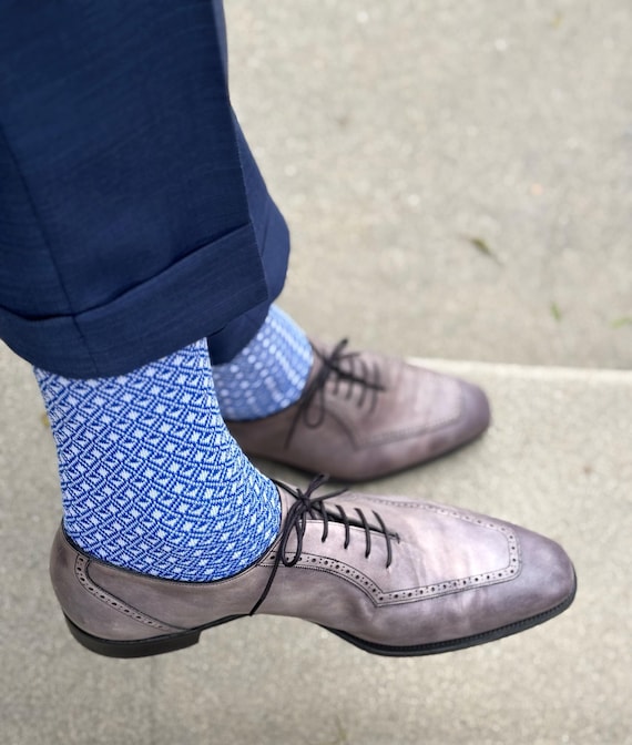 Egyptian Cotton Over-the-calf Dress Socks: Diamond Design - Etsy Israel