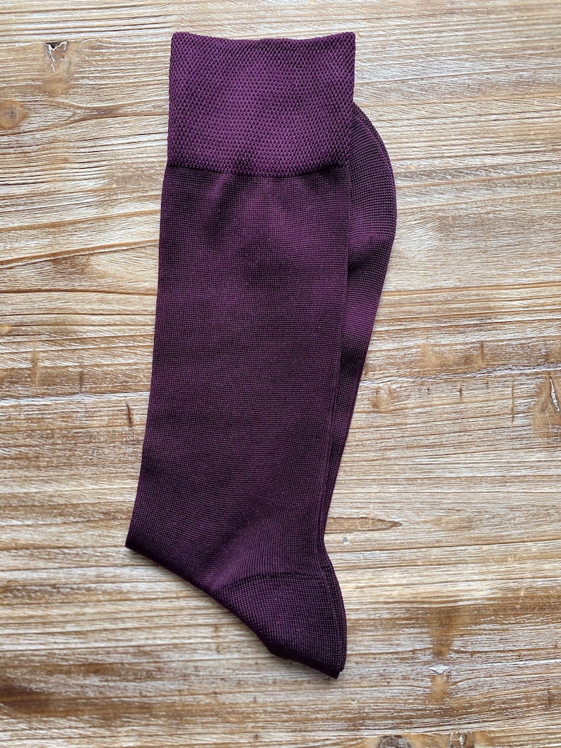 Men's Burgundy Dress Socks Luxurious Burgundy Mercerized Etsy