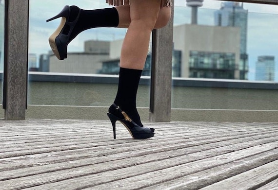 Women's Soft Bamboo Socks - Breathable Everyday Comfort Dress Socks (Black)