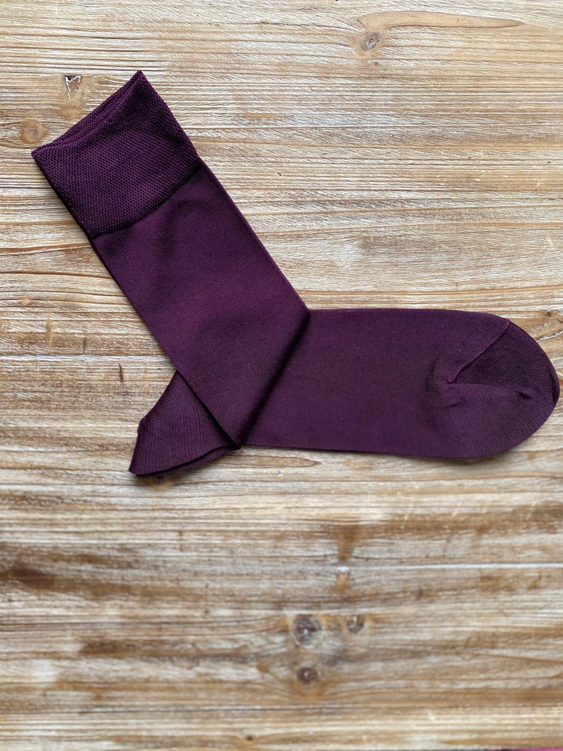 Men's Burgundy Dress Socks Luxurious Burgundy Mercerized Etsy