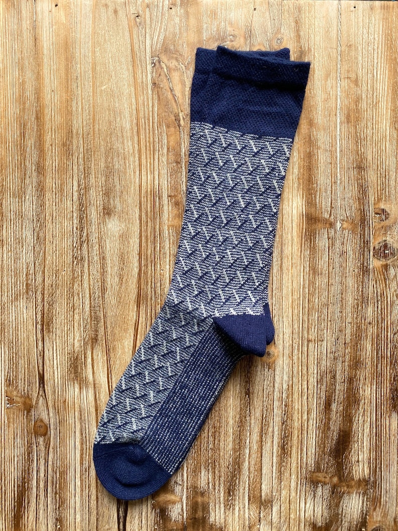 Men's Wool Dress Socks Soft Wool Socks Herringbone Patterned Wool Socks Gift Socks image 2