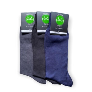 Men's Plus Size Mercerized Cotton Dress Socks: Size 12-15