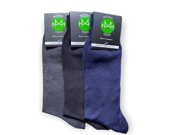 Men's Plus Size Thin Dress Socks | Men's Classic Dress Socks for Plus Size | Solid Colours Dress Socks for 12-15 Size | Large Size Socks