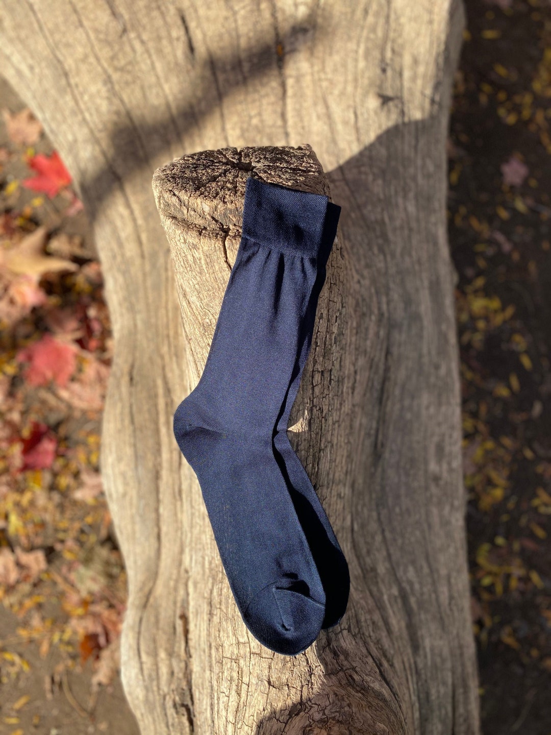 Buy Men's Navy Blue Dress Socks Mercerized Cotton Socks Online in India