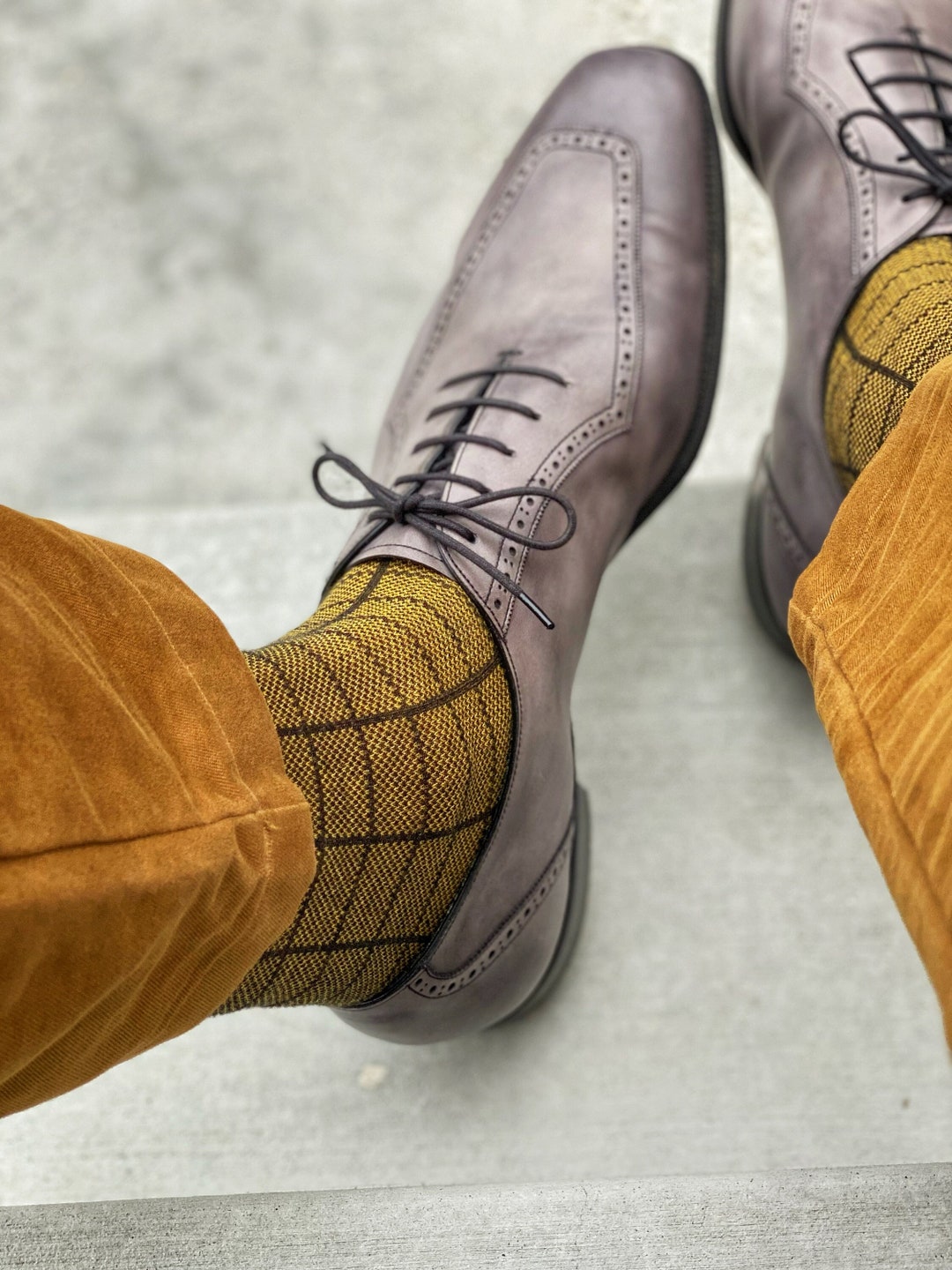 NEW Men's Bamboo Dress Socks Yellow Dress Socks for Men Colorful Dress