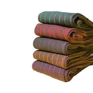 Ribbed Bamboo Socks for Men: Black & Red/Purple Dress Socks