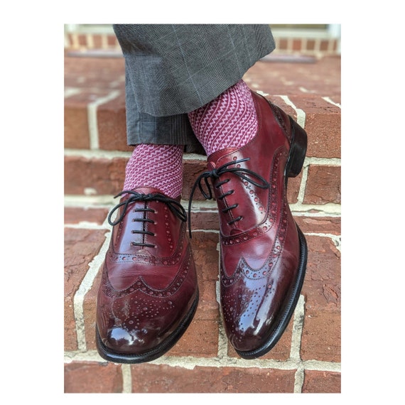 Mens burgundy dress socks deals