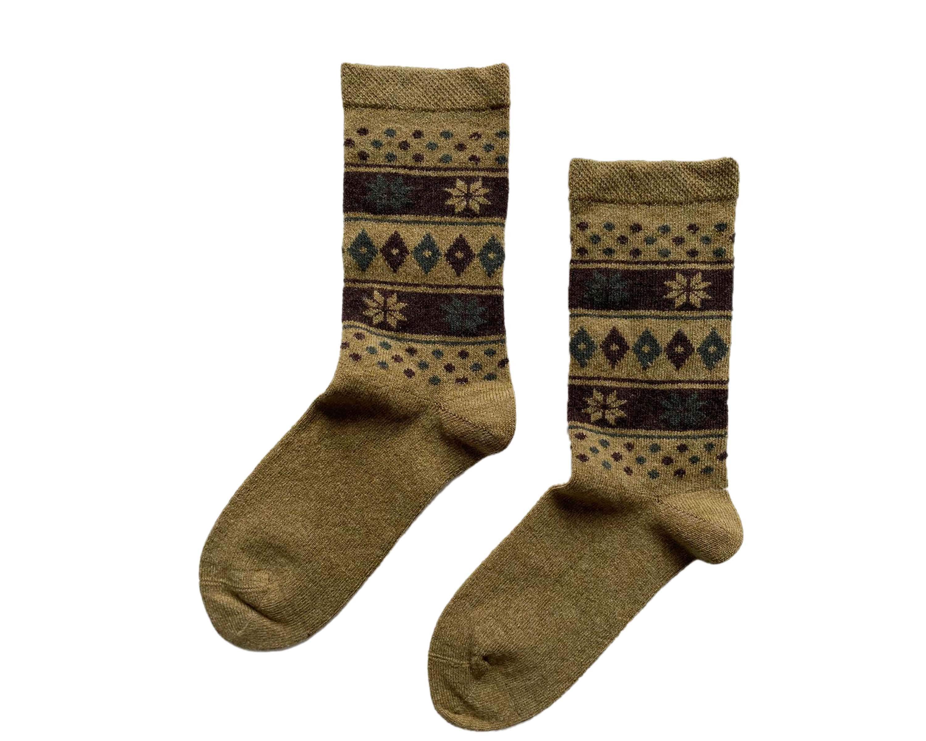 Women's Patterned Wool Cottage Socks Boot Socks Cozy Etsy Canada