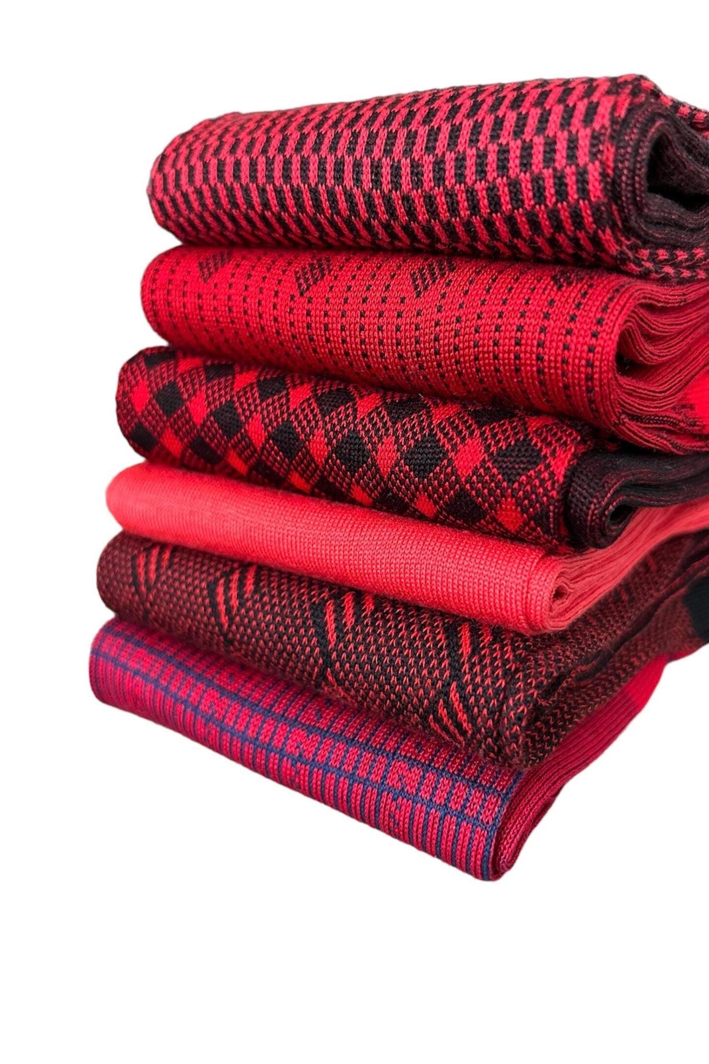 Iconic Red Socks Bundle for Men | Socks Pack | 7 Pairs of Dress Socks for Men | Discounted Men's Socks Pack |